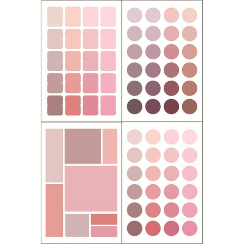 4 Sheets - Scrapbook Sticker Pack | Round & Square Dot Shape Stickers