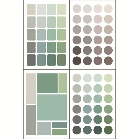 4 Sheets - Scrapbook Sticker Pack | Round & Square Dot Shape Stickers
