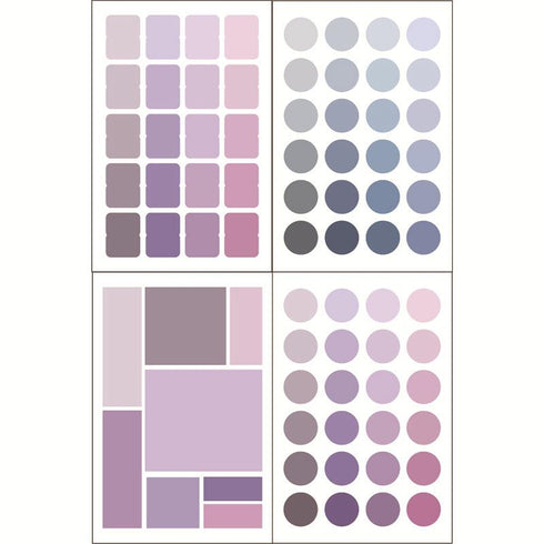 4 Sheets - Scrapbook Sticker Pack | Round & Square Dot Shape Stickers
