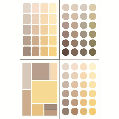 4 Sheets - Scrapbook Sticker Pack | Round & Square Dot Shape Stickers