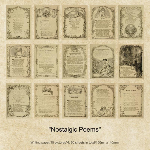 60 Sheets - Scrapbook Paper | Vintage Memory Themed