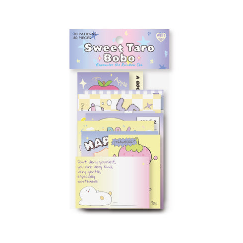 50 Pcs - Colorful Rainbow Scrapbook Paper | Memo Pack