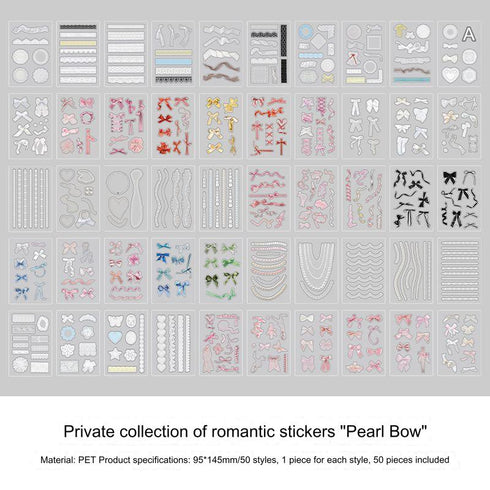 50 Sheets - PET Die Cut Sticker Book | Ballet & Insta Style