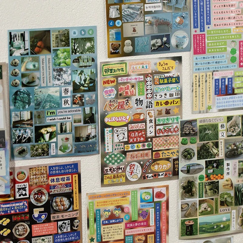 30 sheets A6 Die Cut Sticker Books | Japenese Retro Showa Style