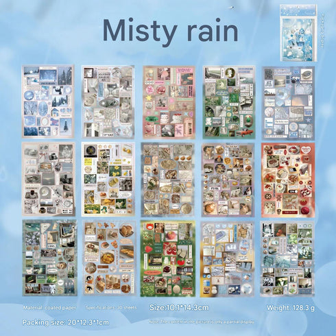 30 sheets A6 Die Cut Sticker Books | Japenese Retro Showa Style