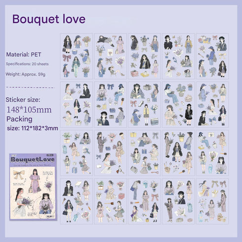 20 Sheets - PET Die Cut Sticker Book |School Life Style