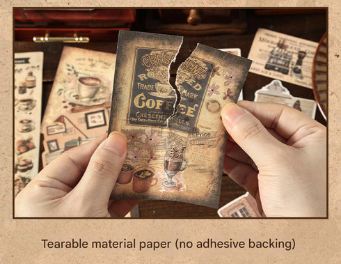 200 Pcs - Scrapbook Kit 80 Stickers + 120 Material Papers| Vintage Style