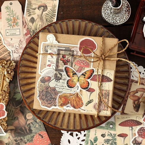 200 Pcs - Scrapbook Kit 80 Stickers + 120 Material Papers| Vintage Style