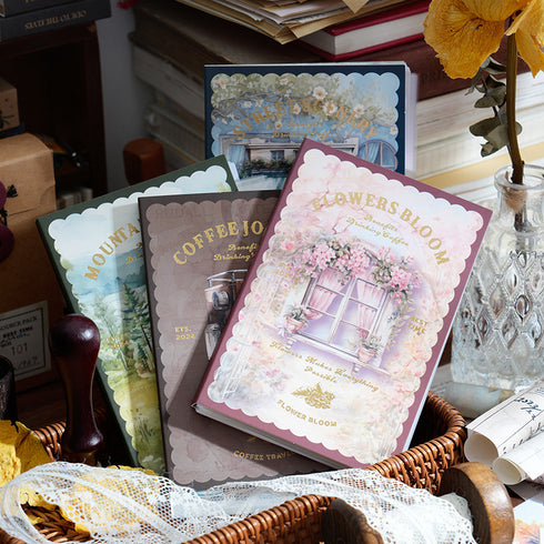 54 Sheets Multi Material Stickers Book| Vintage Style