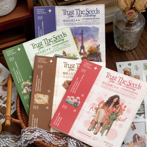 50 Sheets Washi Stickers Book| Vintage Style