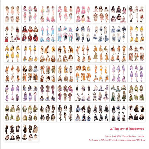 50 Sheets Washi Stickers Book| Vintage Style