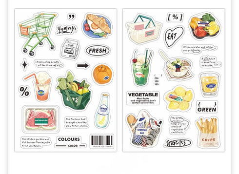 2pcs Grocery Store Series Deco Stickers